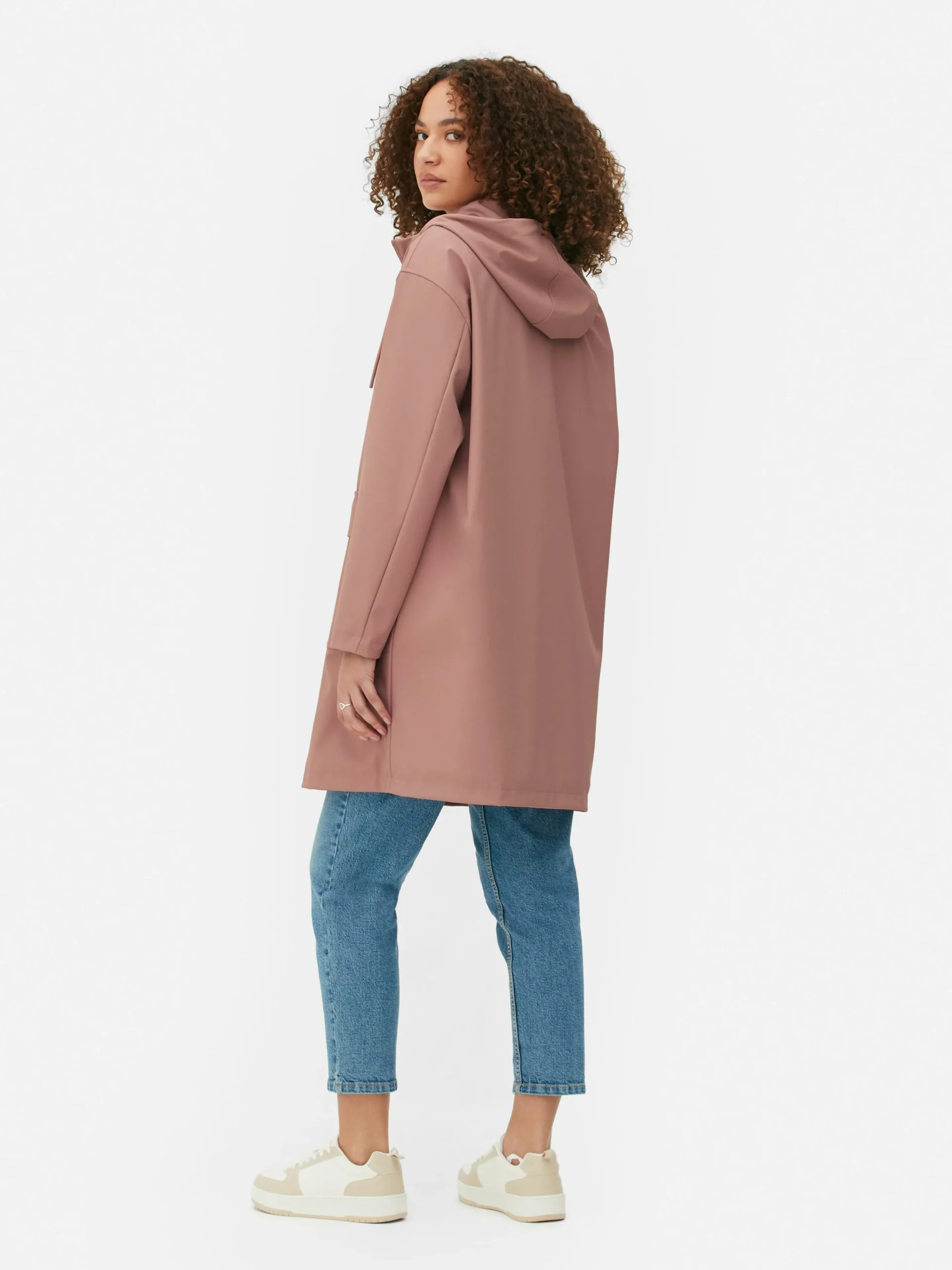 Rubberized Hooded Raincoat|Primark New
