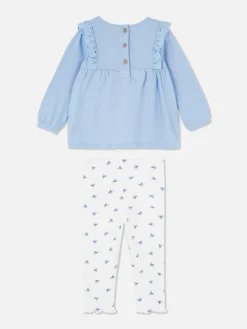 Ruffled Blouse And Leggings Set|Primark Outlet