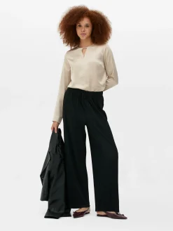 Satin Keyhole Blouse|Primark New