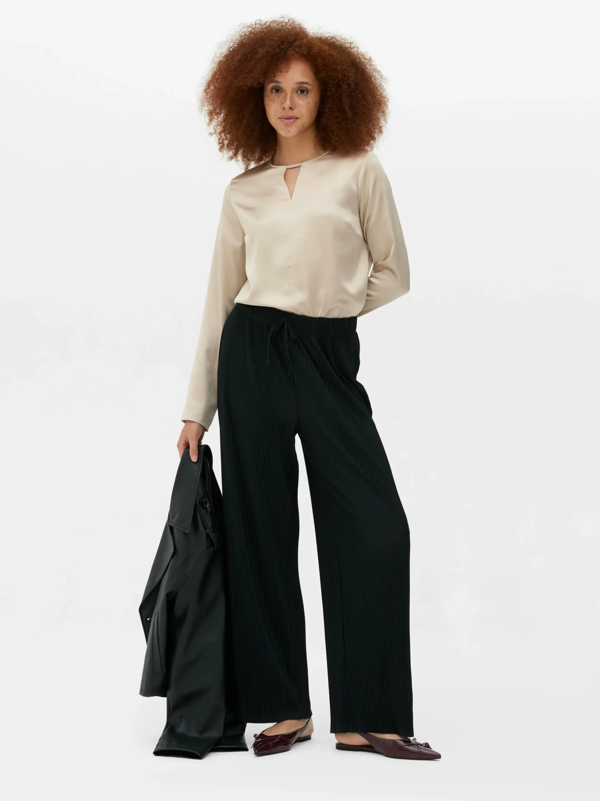 Satin Keyhole Blouse|Primark New