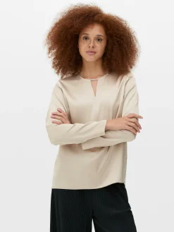 Satin Keyhole Blouse|Primark New