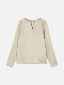 Satin Keyhole Blouse|Primark New