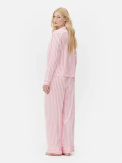 Satin Long Sleeve Pajamas|Primark Outlet