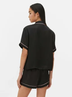 Satin Nightshirt And Shorts Pajama Set|Primark New