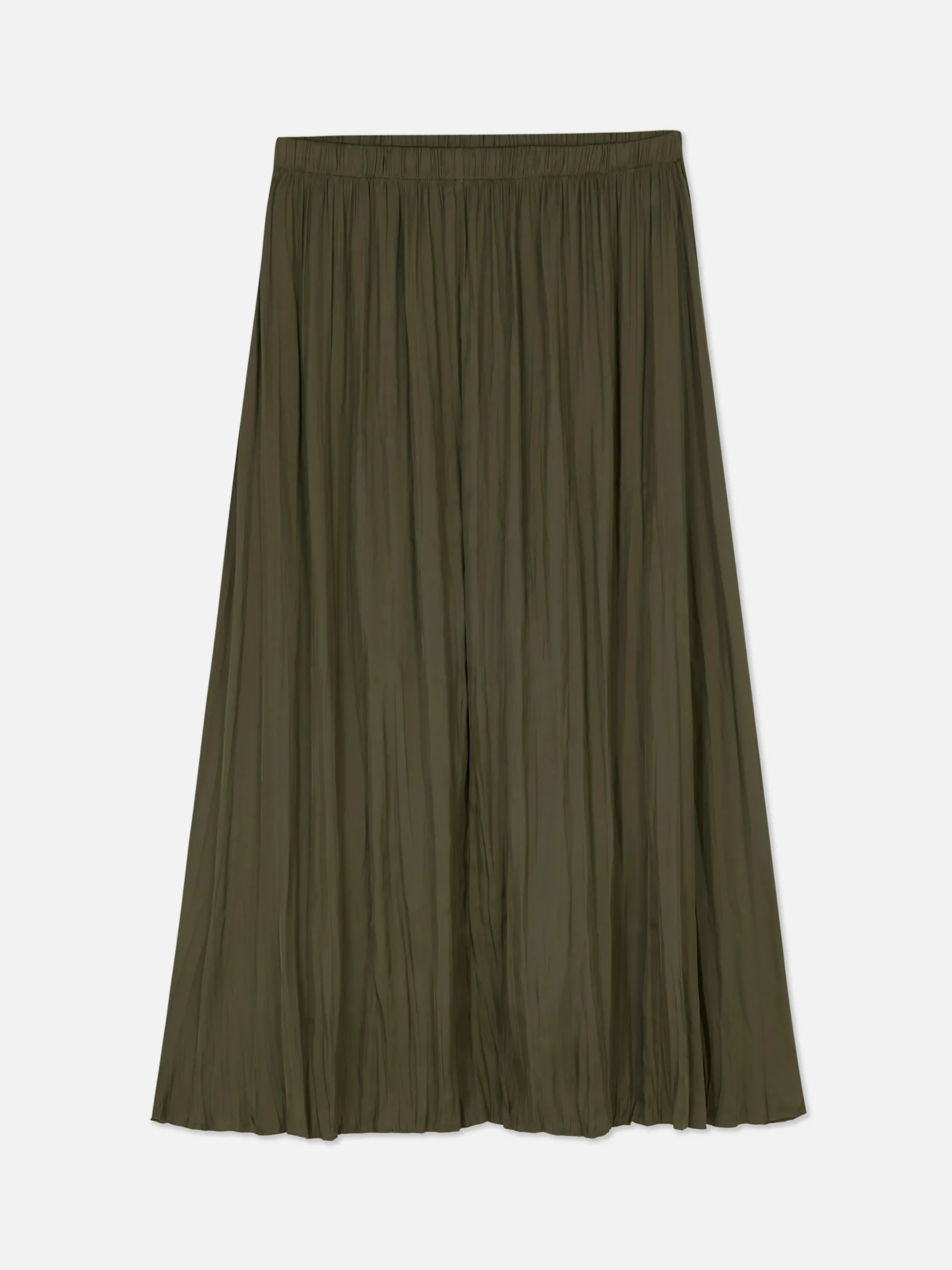 Satin Pleated Midi Skirt|Primark