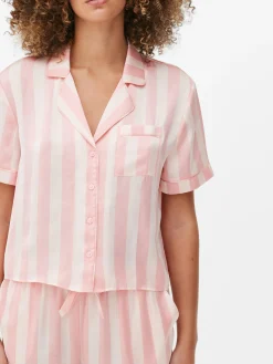 Satin Shirt & Shorts Pajama Set|Primark Clearance