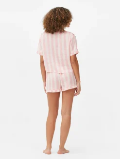 Satin Shirt & Shorts Pajama Set|Primark Clearance