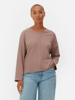 Seam Detail Long Sleeve Top|Primark
