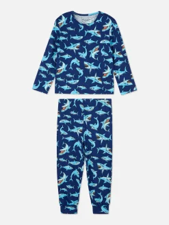 Shark Long Sleeve Pajama Set|Primark Clearance