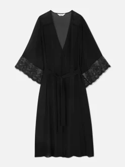 Sheer Eyelash Lace Trim Robe|Primark Hot