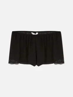 Sheer Mesh Lace Trim Pajama Shorts|Primark Clearance