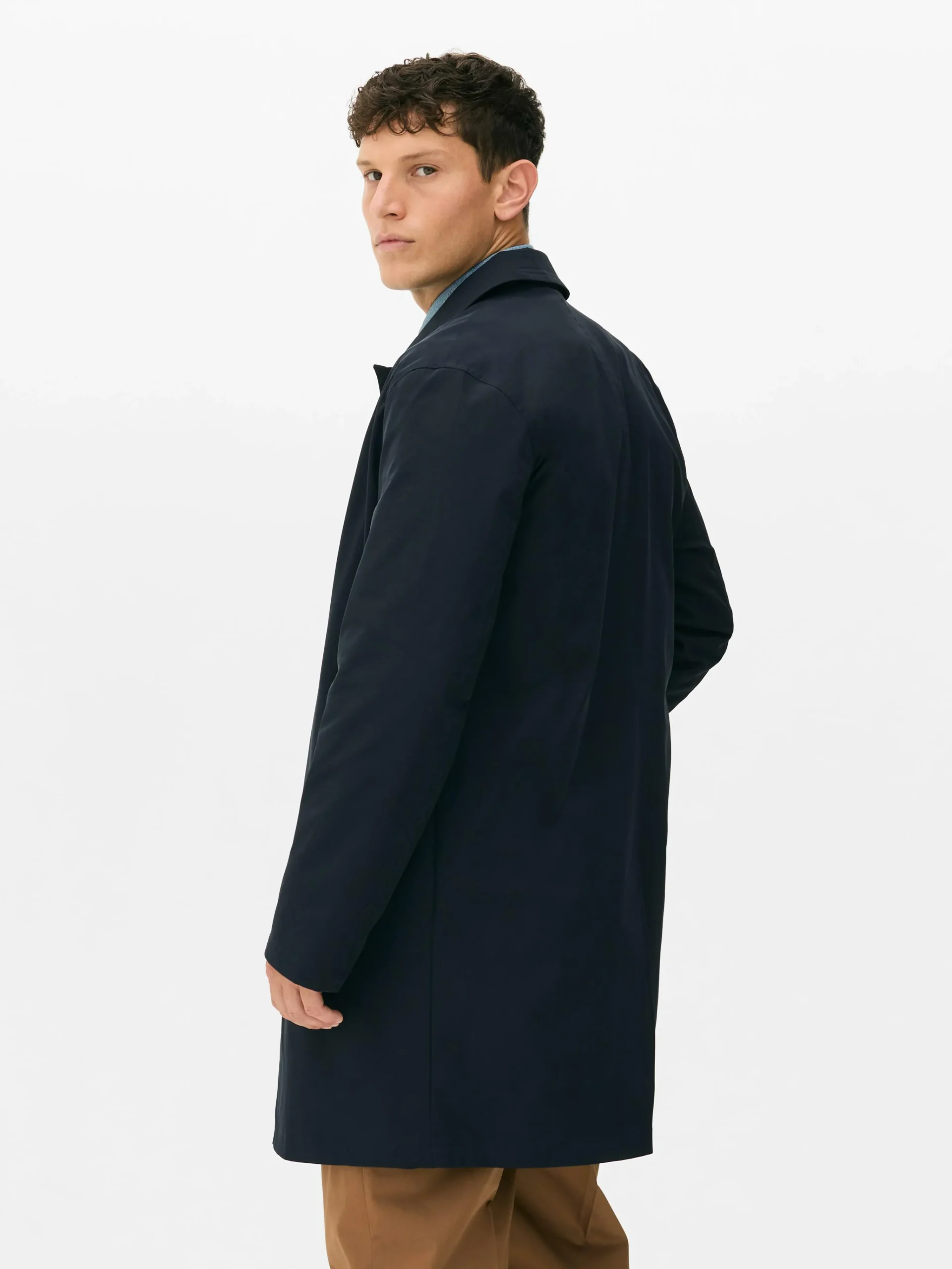 Single-Breasted Long Raincoat|Primark Discount