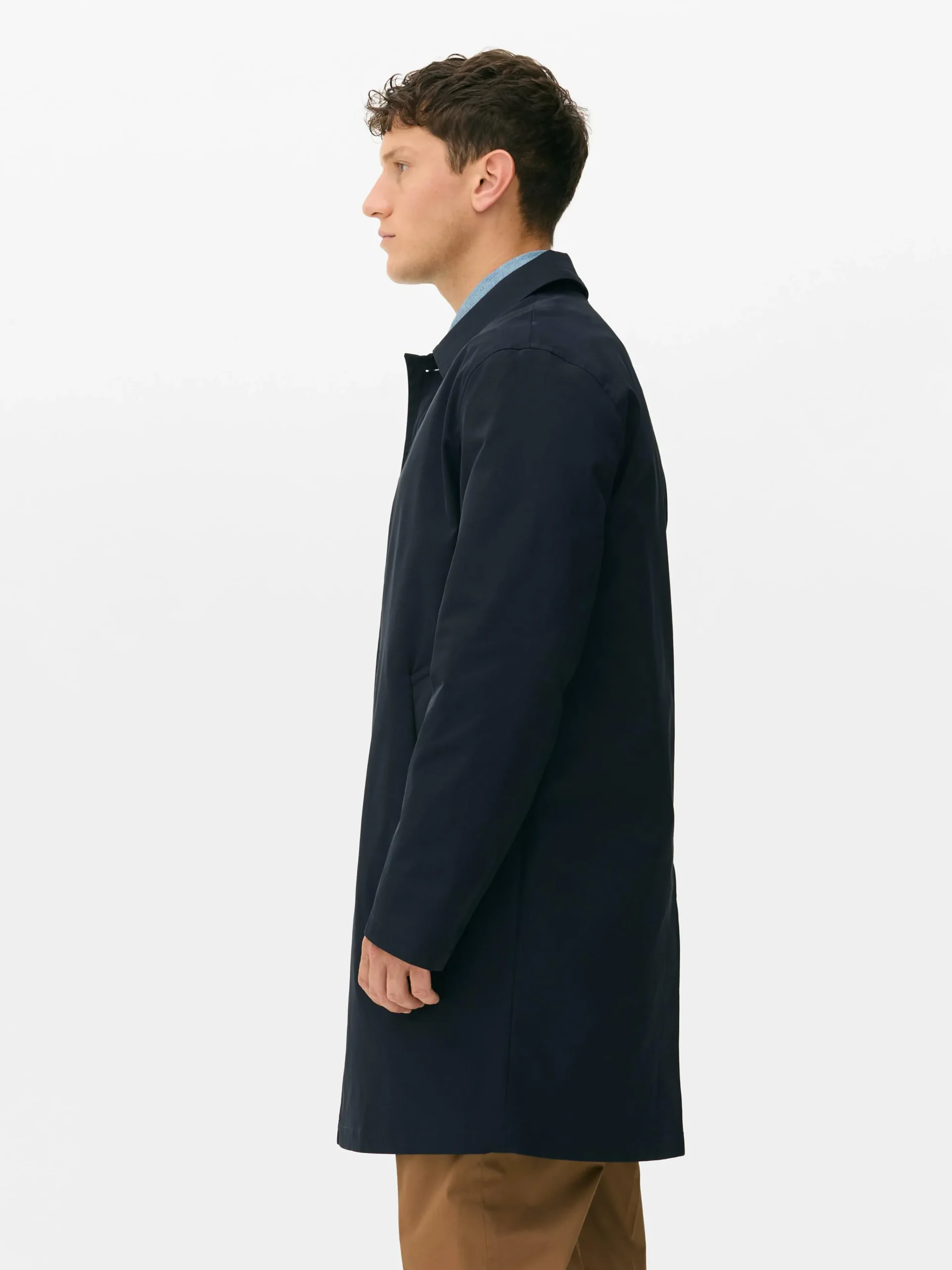 Single-Breasted Long Raincoat|Primark Discount