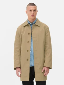 Single-Breasted Long Raincoat|Primark Outlet