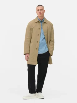 Single-Breasted Long Raincoat|Primark Outlet