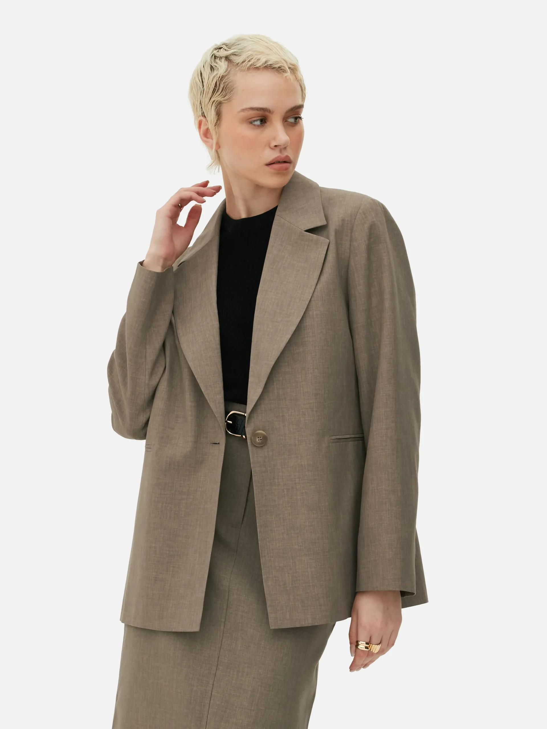 Single-Breasted Oversized Blazer|Primark Online