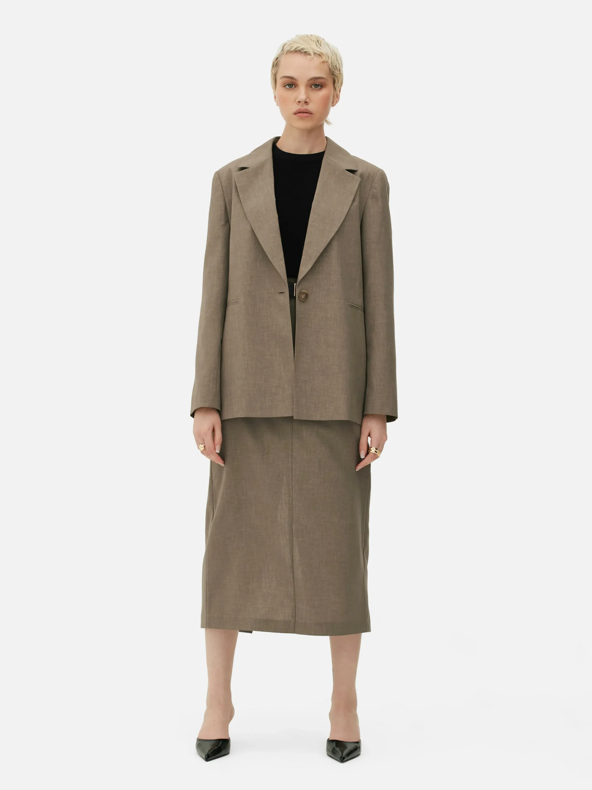 Single-Breasted Oversized Blazer|Primark Online