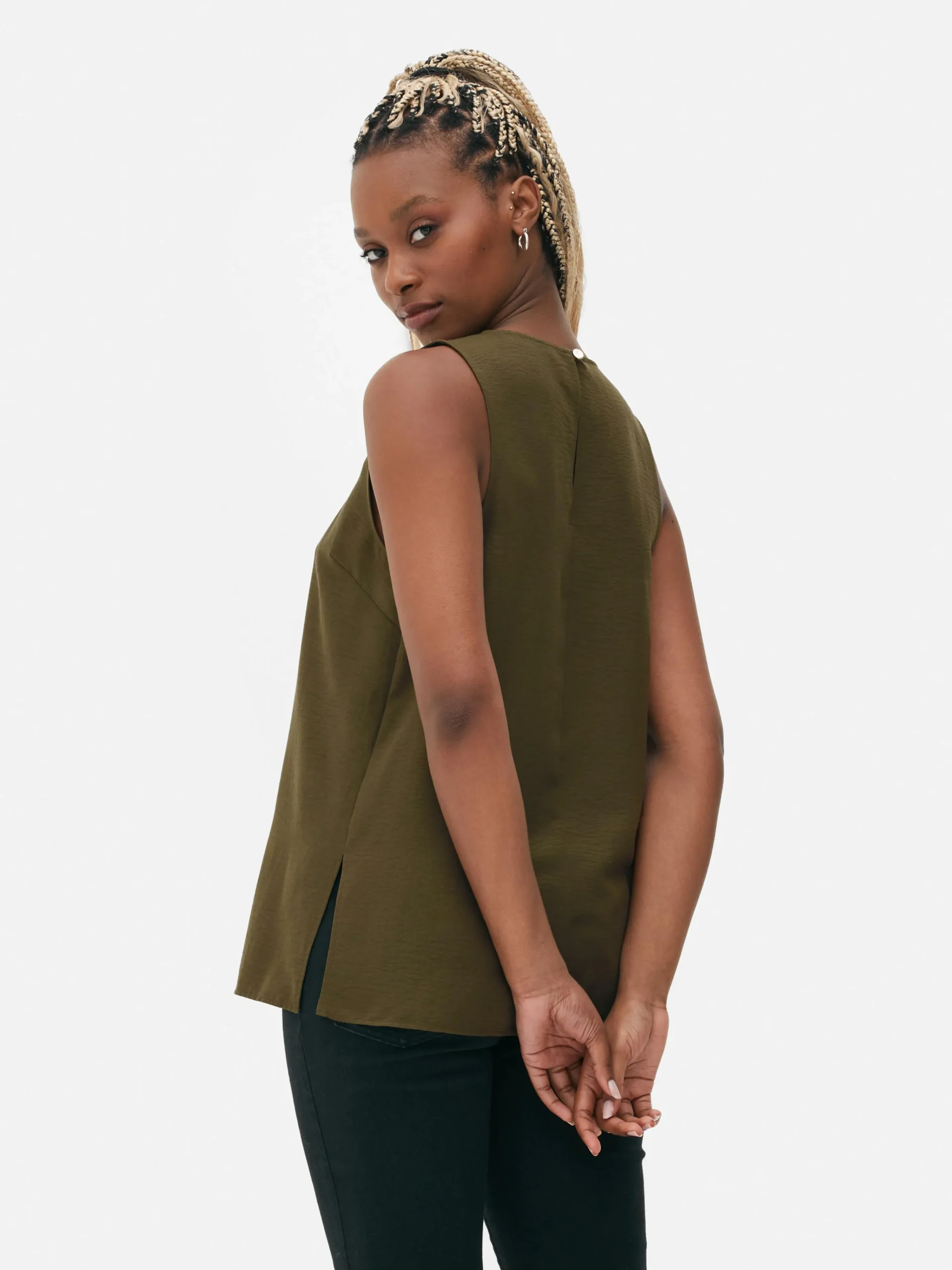 Sleeveless Scoop Neck Blouse|Primark Clearance