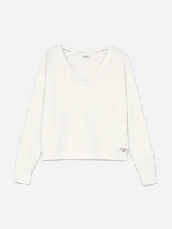 Slouchy V-Neck Long Sleeve Pajama Top|Primark Sale
