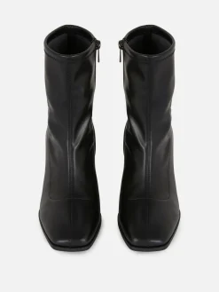Square Toe Stretch Ankle Boots|Primark Clearance