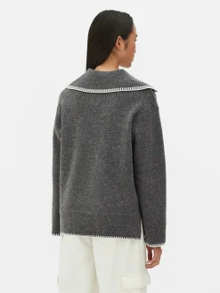Stitch Collar Sweater|Primark