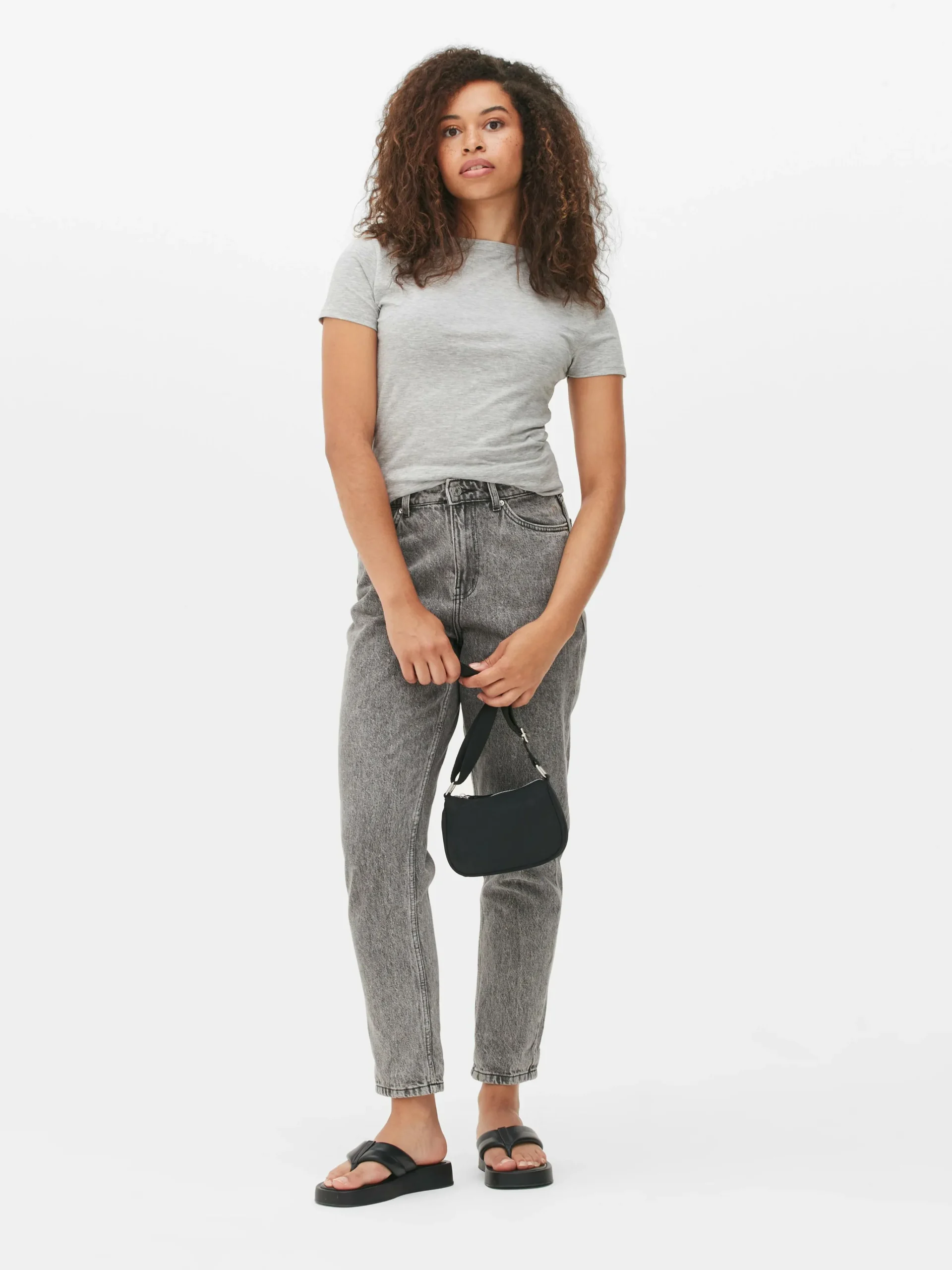 Stretch Crew Neck T-shirt|Primark Clearance