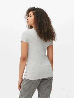 Stretch Crew Neck T-shirt|Primark Clearance