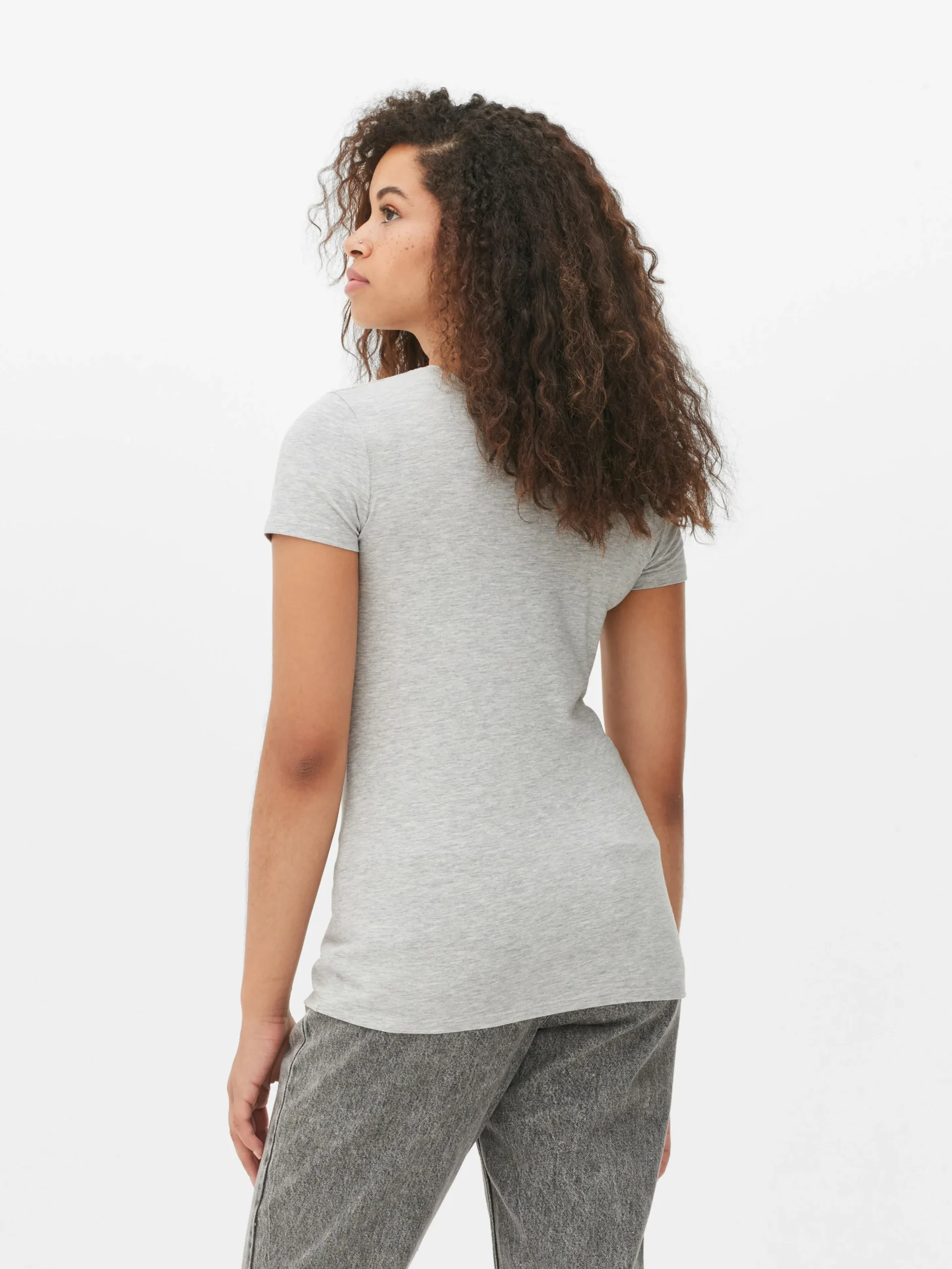 Stretch Crew Neck T-shirt|Primark Clearance