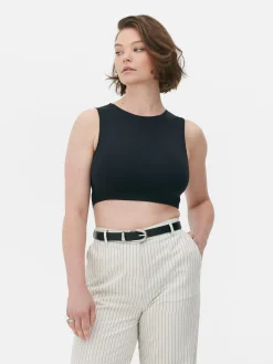 Stretch Cropped Racerback Tank|Primark Hot