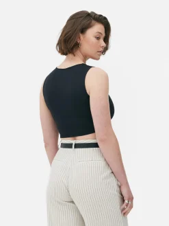 Stretch Cropped Racerback Tank|Primark Hot