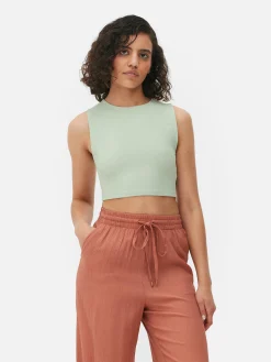 Stretch Cropped Racerback Tank|Primark