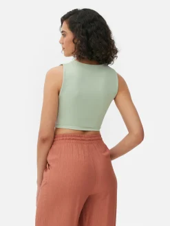 Stretch Cropped Racerback Tank|Primark