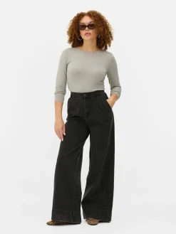 Stretch Jersey Long Sleeve Top|Primark Clearance