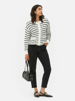 Striped Cable Knit Cardigan|Primark Outlet