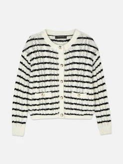 Striped Cable Knit Cardigan|Primark Outlet