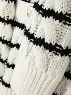 Striped Cable Knit Cardigan|Primark Outlet