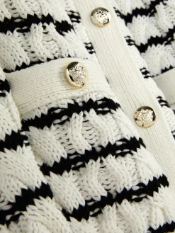 Striped Cable Knit Cardigan|Primark Outlet