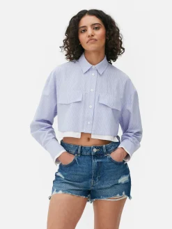 Striped Crop Utility Shirt|Primark Online