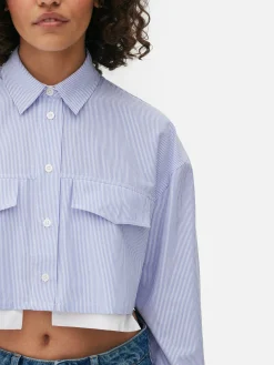 Striped Crop Utility Shirt|Primark Online
