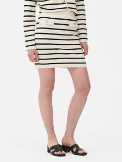 Striped Knit Mini Skirt|Primark Clearance