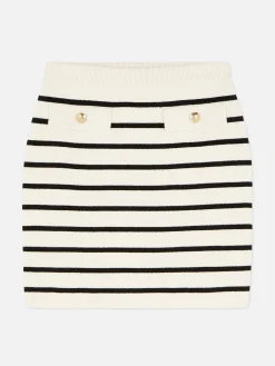 Striped Knit Mini Skirt|Primark Clearance