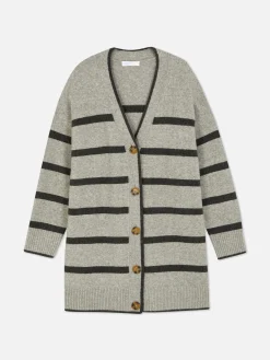 Striped Longline Cardigan|Primark New