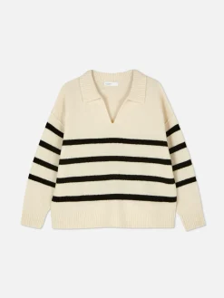 Striped Polo Sweater|Primark Outlet