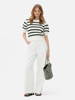 Striped Puff Sleeve Pullover|Primark