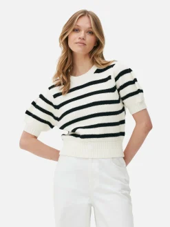 Striped Puff Sleeve Pullover|Primark