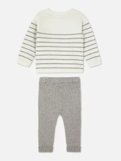 Striped Sweater And Leggings Set|Primark Outlet