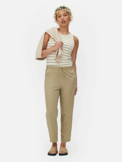 Tapered Poplin Joggers|Primark