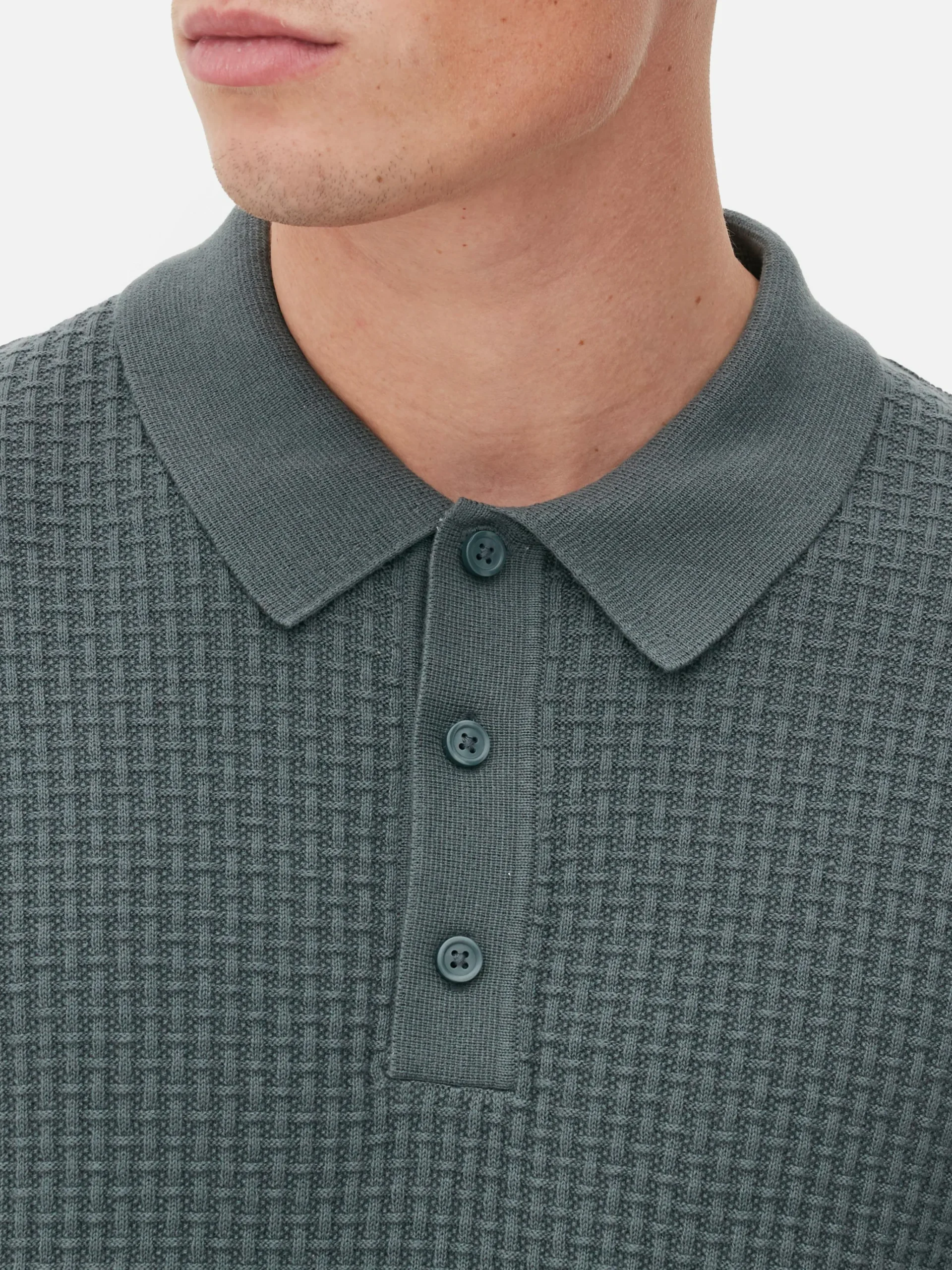 Textured Polo Sweater|Primark Outlet