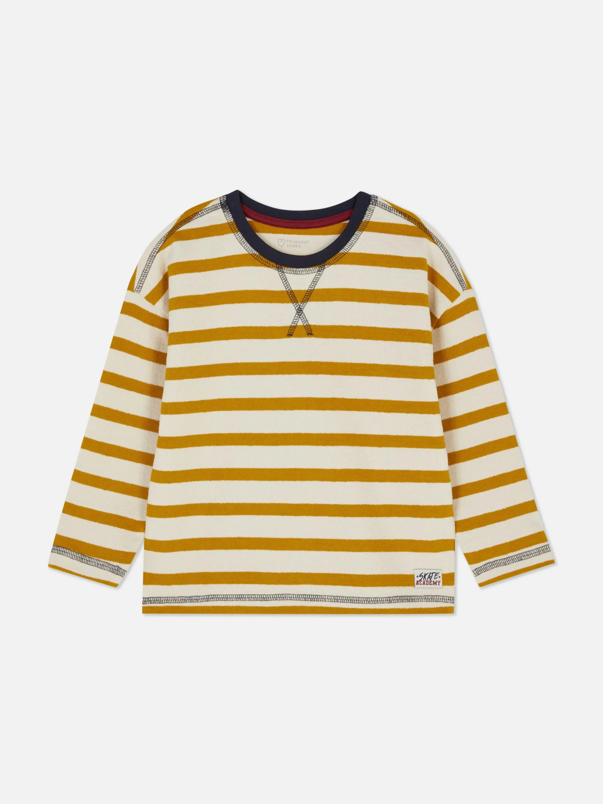 Textured Striped Long Sleeve T-Shirt|Primark Sale