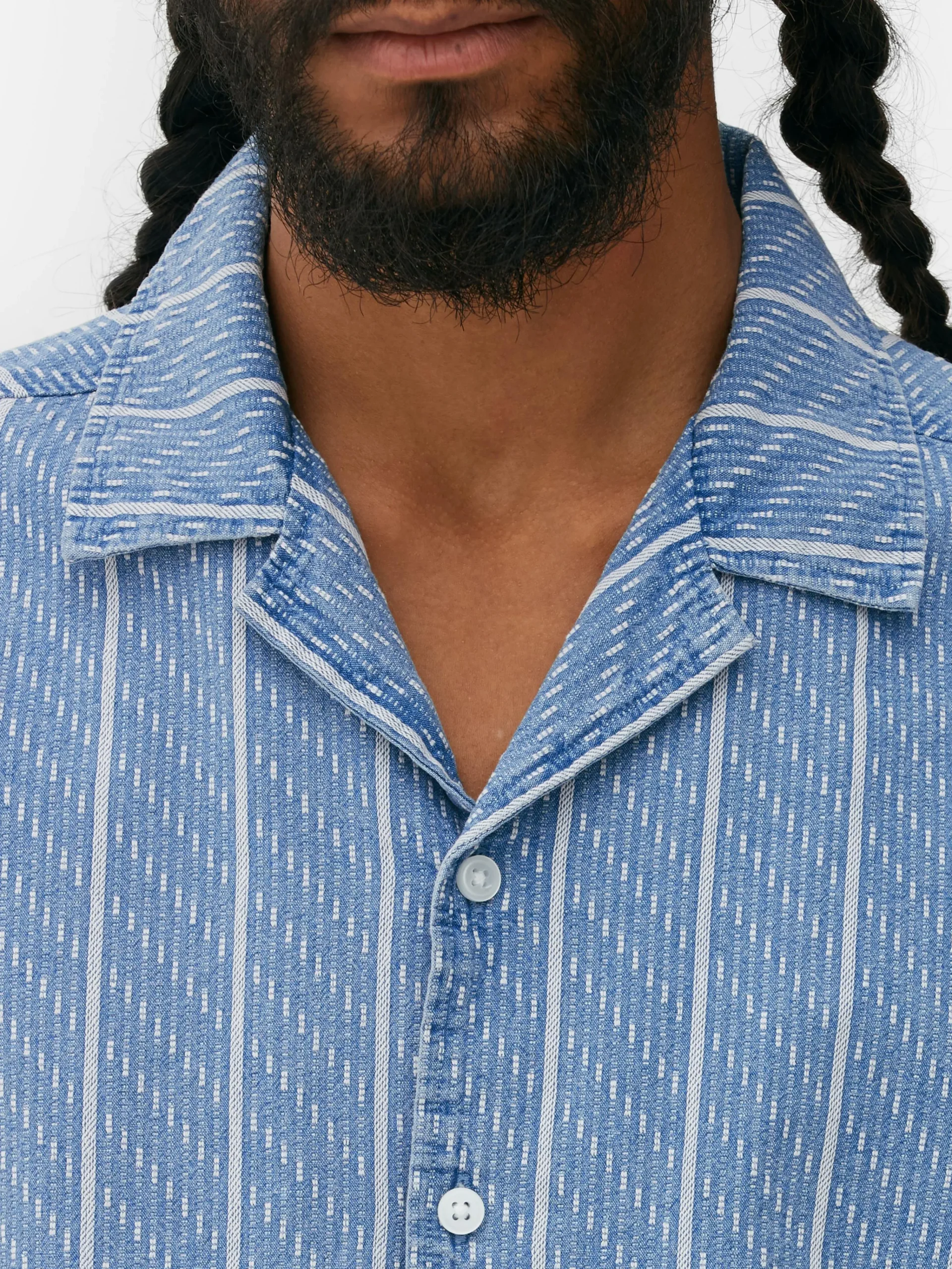 Textured Striped Short Sleeve Shirt|Primark